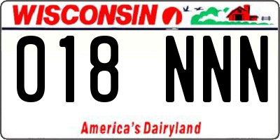 WI license plate 018NNN