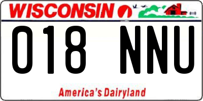WI license plate 018NNU