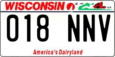 WI license plate 018NNV