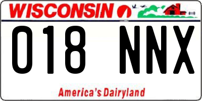 WI license plate 018NNX