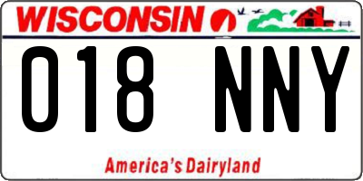 WI license plate 018NNY
