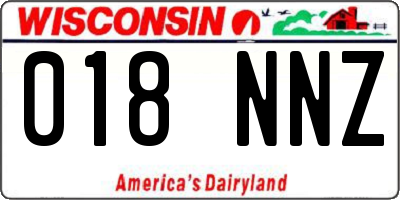 WI license plate 018NNZ