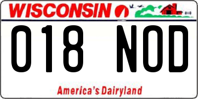 WI license plate 018NOD