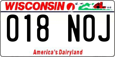 WI license plate 018NOJ