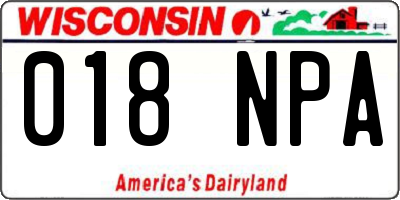 WI license plate 018NPA