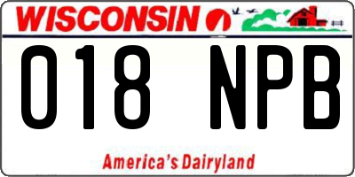WI license plate 018NPB