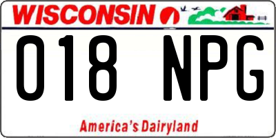 WI license plate 018NPG