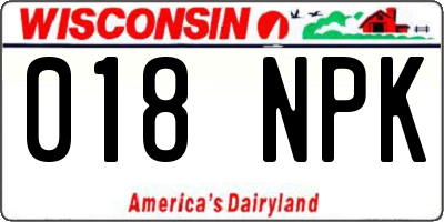 WI license plate 018NPK