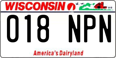 WI license plate 018NPN