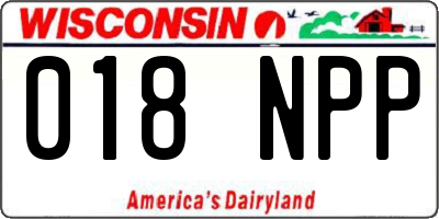 WI license plate 018NPP