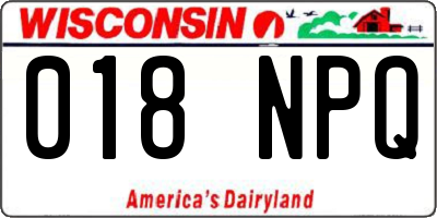 WI license plate 018NPQ