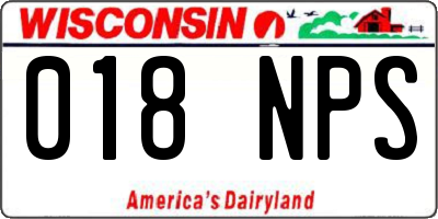 WI license plate 018NPS