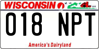 WI license plate 018NPT