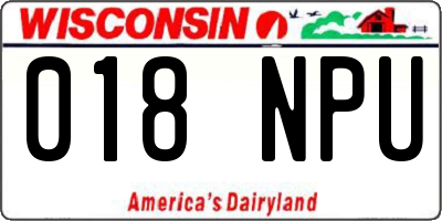 WI license plate 018NPU