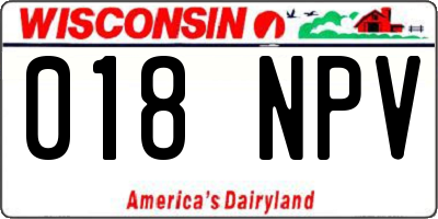WI license plate 018NPV