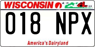 WI license plate 018NPX