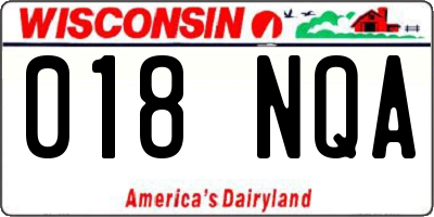 WI license plate 018NQA