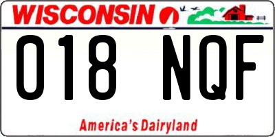 WI license plate 018NQF