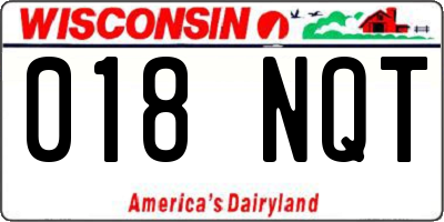 WI license plate 018NQT