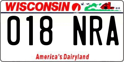 WI license plate 018NRA