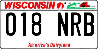 WI license plate 018NRB