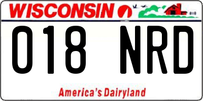 WI license plate 018NRD