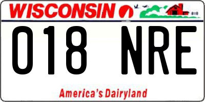 WI license plate 018NRE