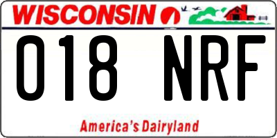 WI license plate 018NRF