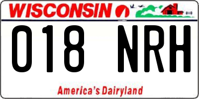 WI license plate 018NRH