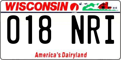 WI license plate 018NRI