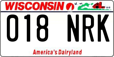 WI license plate 018NRK