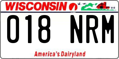 WI license plate 018NRM