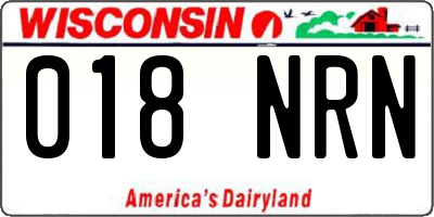 WI license plate 018NRN