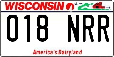 WI license plate 018NRR