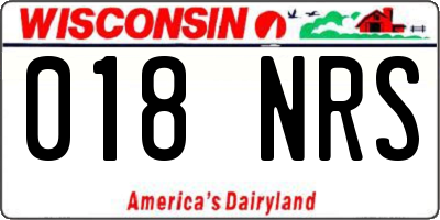 WI license plate 018NRS