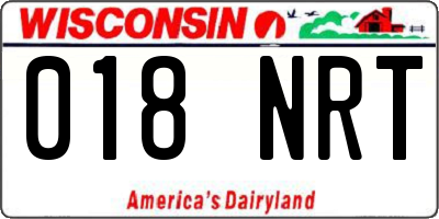 WI license plate 018NRT