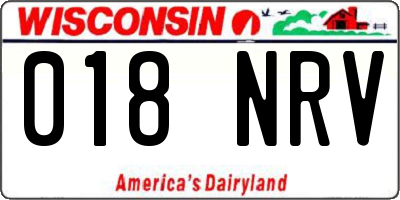 WI license plate 018NRV