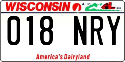 WI license plate 018NRY