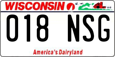 WI license plate 018NSG