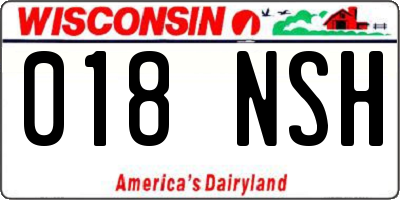 WI license plate 018NSH
