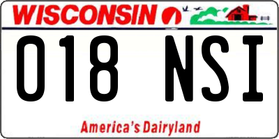 WI license plate 018NSI