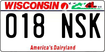 WI license plate 018NSK