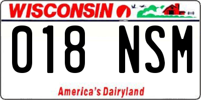 WI license plate 018NSM