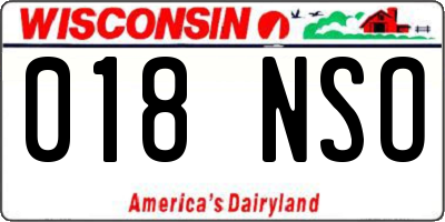WI license plate 018NSO