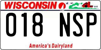 WI license plate 018NSP