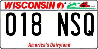 WI license plate 018NSQ