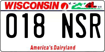 WI license plate 018NSR