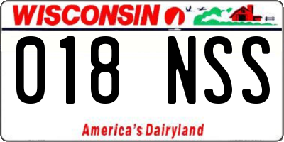 WI license plate 018NSS