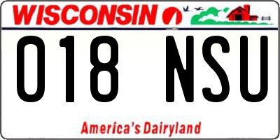 WI license plate 018NSU