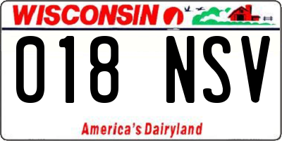 WI license plate 018NSV